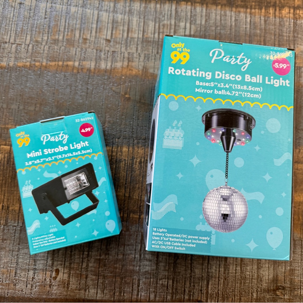 NWT Party Strobe Light & Disco Ball Perfect for Disco Party Kids Party Halloween